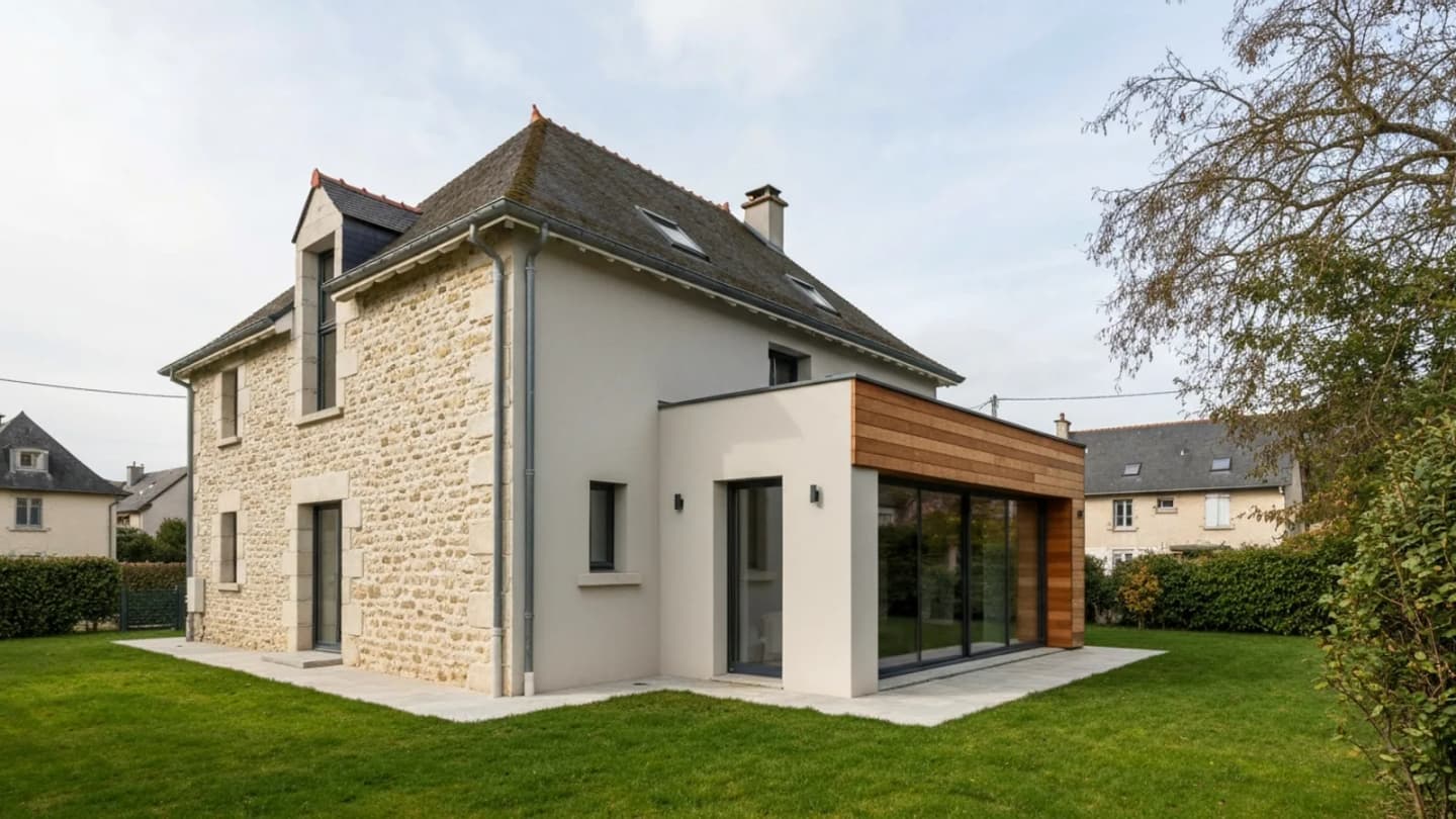Maison rénovée avec extension contemporaine en Ain et Haute-Savoie