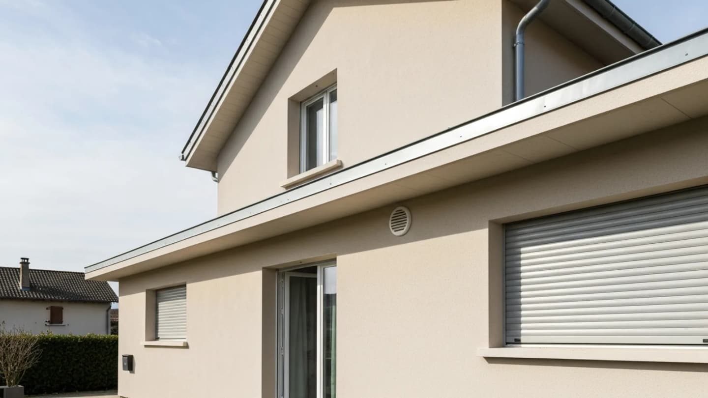 Maison rénovée énergétiquement avec façade isolée et menuiseries récentes