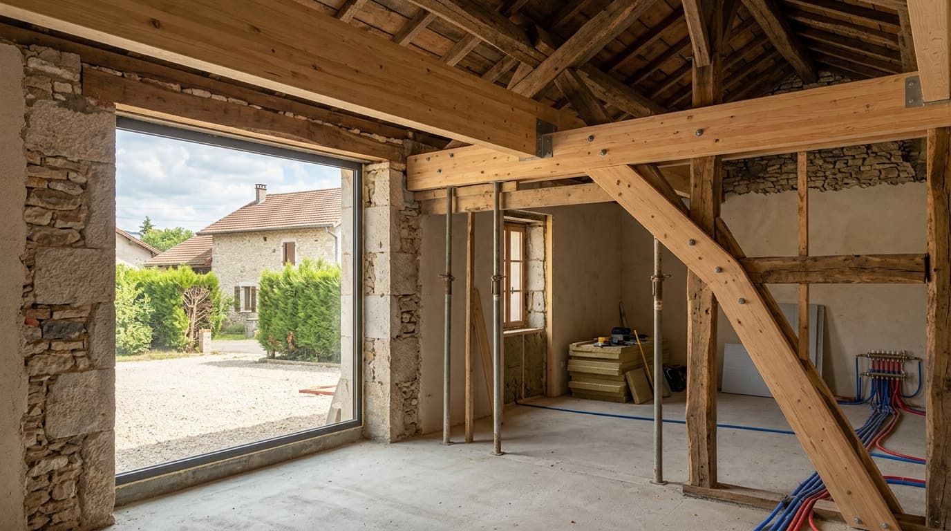 Rénovation gros œuvre à Prévessin-Moëns : Consolidation d'une ferme gessienne