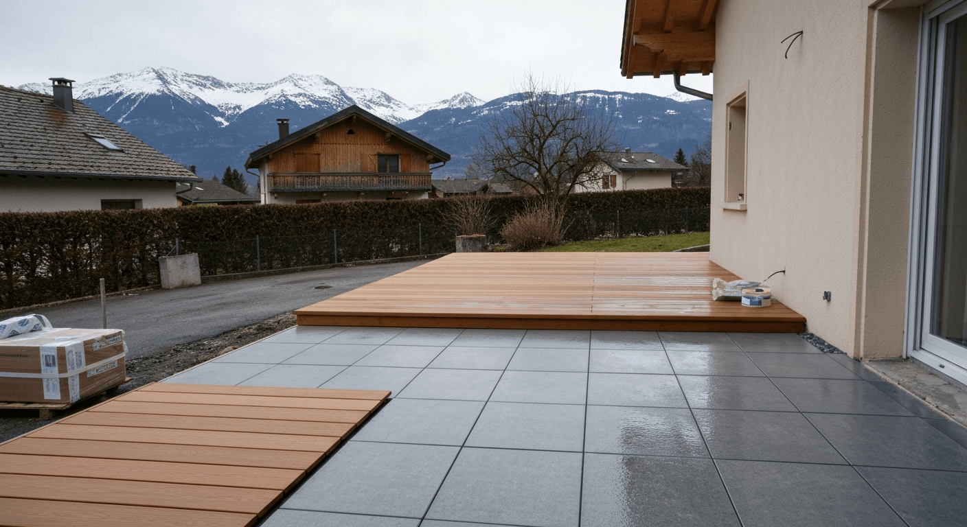 Terrasse bois ou grès cérame dans le Genevois