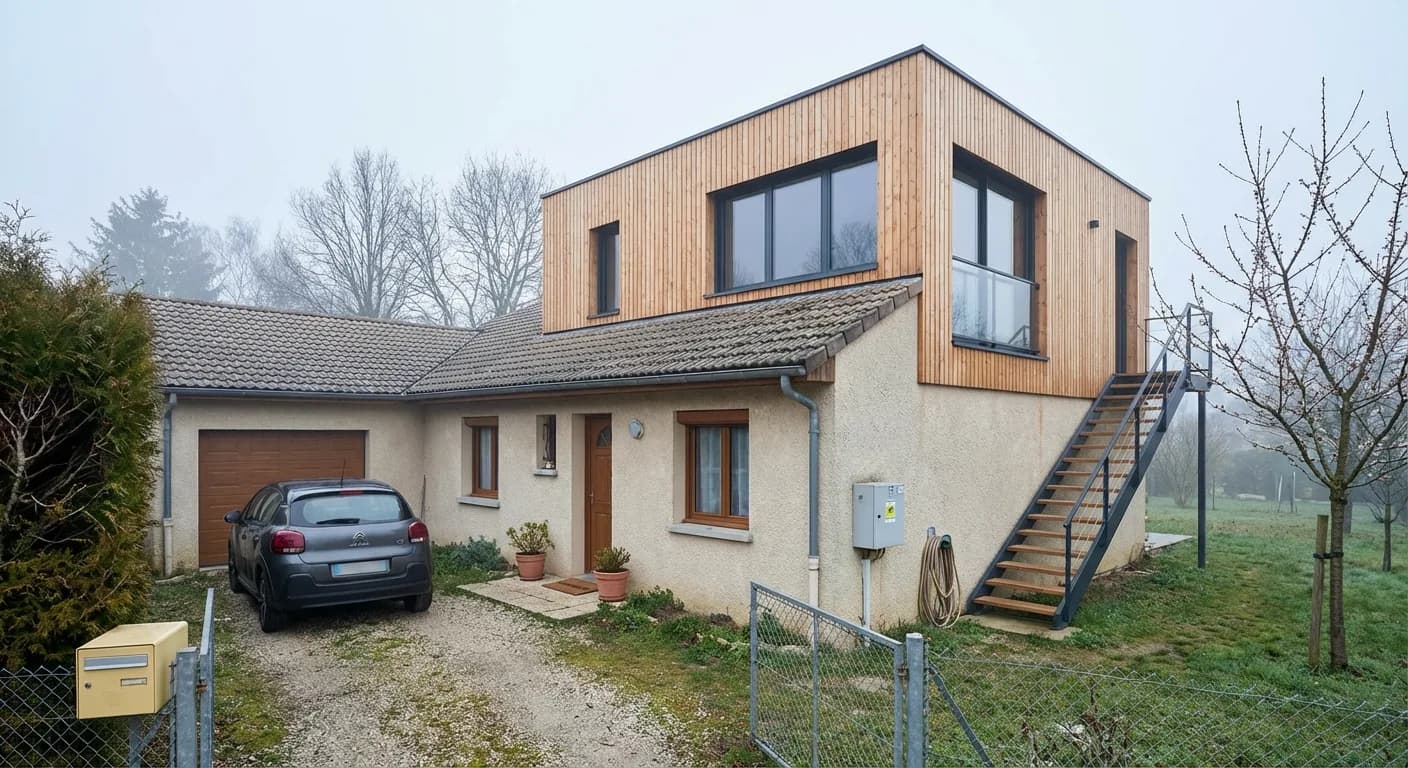 Surélévation à Saint-Jean-de-Gonville : Bureau sur-mesure